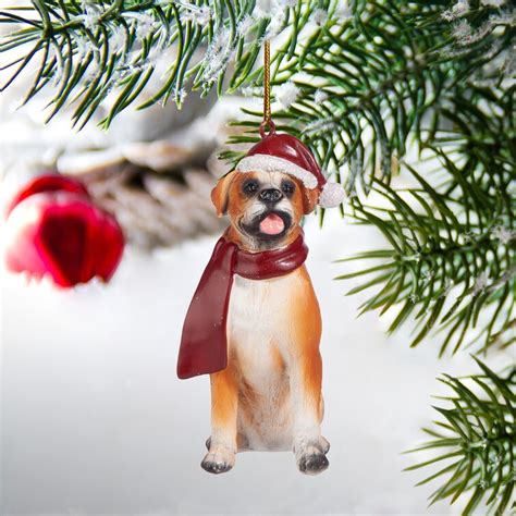 Design Toscano Boxer Holiday Dog Ornament 